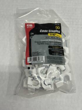 Pr-50 Gardner Bender New Coaxial Wood Staples 7/16 Inch 11mm Zinc Plated Nails