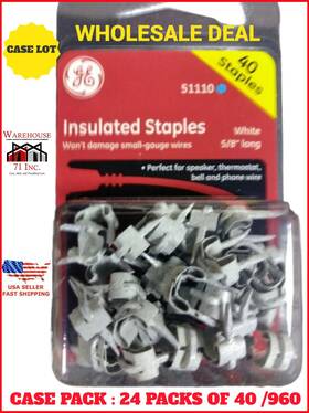 51110 Ge G.e. New 40 Ct Insluated Wall Staples Case Lot Overstock Wholesale/ 24 Units