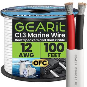 Gearit 769272844131 12/2 Marine Wire 100 Feet 12awg Gauge - Tinned Ofc Copper/marine Grade