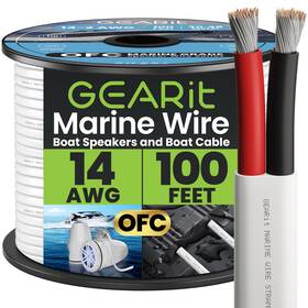2-conduc Gearit 769272844162 Wire 14 Gauge 14/2 Awg 100 Feet Duplex Tinned Copper Red And Black