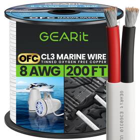 2-conductor Gearit 815248027821 8 Gauge Marine Wire 200ft 8/2 Awg Duplex Cable Tinned Oxygen-f