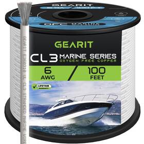 Gearit 815248027890 6 Gauge Marine Wire 100ft Awg Primary Cable Tinned Oxygen-free Copp