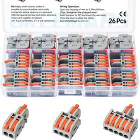 Gkeemars 735279550757 26pcs Compact Splicing Connectors Wire Kit 2 3 And Grey