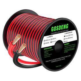 Gosdeng Gd-12ga15.5m 12 Gauge 50ft Electrical Cable 2 Conductors Red And Black Pvc 12awg Copper C