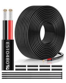 22ga Hanbest 724725430651 22 Gauge Wire 22/2 2 Conductor Electrical Awg 50ft Automotive 12