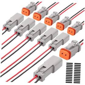 Dt006 Hd-connector Deutsch Waterproof 18 Awg Dt Automotive Electrical 2 Pin 6 Kits