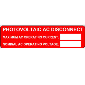 596-00239 Hellermann Tyton Photovoltaic Ac Disconnect Labels