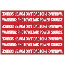 596-00208 Hellermanntyton - Solar Circuit Marker Warning Pv Pwr Source 7.25x5in V Red 25 Ea