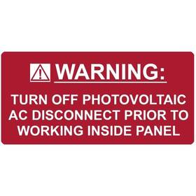 4.125x2in Hellermanntyton 596-00235 Solar Label Warning Turn Off Photovoltaic Prior To Working Red 1ea