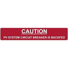 596-00236 Hellermanntyton Solar Label 4.12 Inch X .75 Caution Pv System Backfed Red