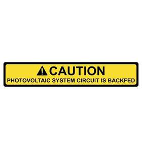 4.12x.75in Hellermanntyton 596-00587 Solar Label Caution Photovoltaic System Backfed V Yell Pack Of 1
