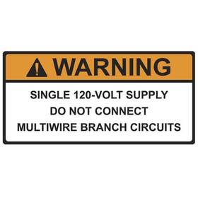 596-00591 Hellermanntyton - Solar Label Warning 120-volt Supply 3.75x2in V Orng/wht 1 Ea