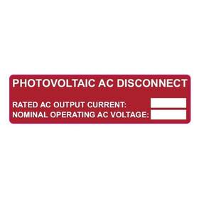 596-00882 Hellermanntyton Solar Label Pre-printed Photovoltaic Ac Disconnect 3.75x1in Pet Red 10ea