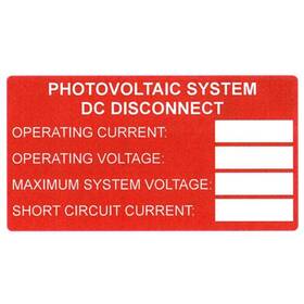 596-00241 Hellermanntyton 7424584 - Solar Label Printable Dc Rating 3.75x2in Pet Red 1 Ea