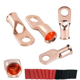 Hm1038 Himozean 1/0 Awg - 3/8 Inch Ring Wire Lugs Terminal Connectors Battery Cable Ends Copper E