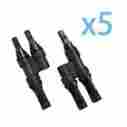 Hqst-mc4yx5 Hqst Hq Solar Mc4 Branch Connectors Mmf Ffm Pair 5 Pairs Generator Accessories 791810332374