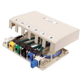 Hsb6ow Hubbell Premise Wiring Surface Mount Box 6 Ports Office White