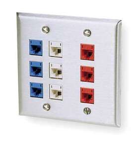 Ssf206 Hubbell Premise Wiring Wall Plate 6 Port