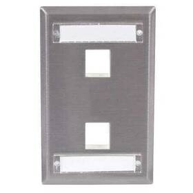 Ssfl12 Hubbell Premise Wiring Plate 2 Ports Gray