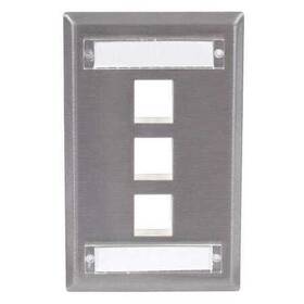 Ssfl13 Hubbell Premise Wiring Plate 3 Ports Gray