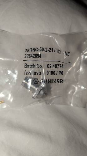 Tnc-50-2-21 Huber Suhner 24 Tnc-50-3-23/133 Ne 25 Tnc-50-2-21/133 Coaxial Connector Tnc Flange