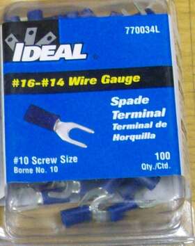 770034l Ideal Spade Terminal Blue 100 Pk Lot Of 1