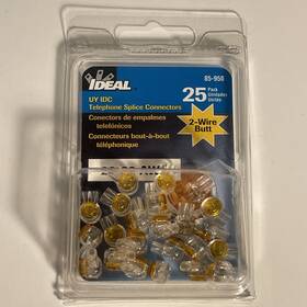 85-950 Ideal Idc 2-wire Uy Yellow Butt Splice Jellybean Connectors - 25/pack