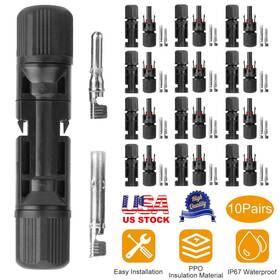 Gpct2443 Imountek 10 Pairs Male Female Solar Panel Connectors Waterproof Snap-in Adapter Pc/ppo