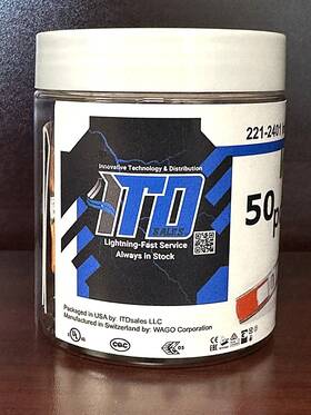 221-2401 Itdsales Wago Inline Splicing Connectors 50ct In A Reuseable Jar