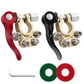 Jacobsparts 845832035291 2pcs Battery Terminal Clamp Connectors 4 Way Quick Release Disconnect Car Ba