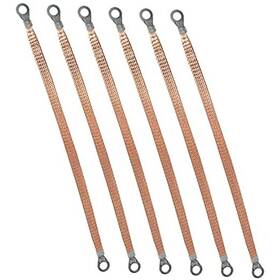 Fcbcwrh-118-6 Jjhxsm 6pcs Flat Copper Braided Connecting Wire 11.8 Inch Round Hole
