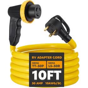 Wae-kanayu-2151 Kanayu 10ft 30 Amp Rv Adapter Extension Cord With Locking Connector Plug N