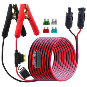 Lanminglel Aml049 Battery Alligator Clip To Solar Panel Connector Cable With Switch And 20a Fus