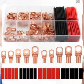119942 Lasuroa 150pcs Battery Cable Ends Awg 2 4 6 8 10 Gauge Wire Connectors Copper L