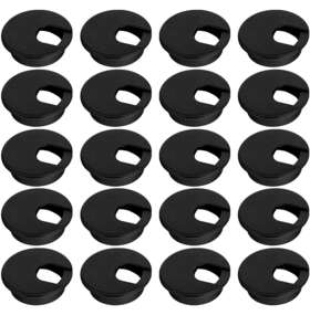 Lepohome Lp-grommet-20-black 20 Pack 2 Inch/50mm Round Plastic Desk Grommets Black Wire Organizer Caps Pc C