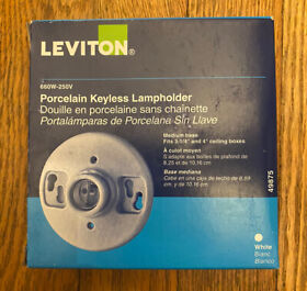Holder49875 Leviton Porcelain Keyless Lamp New In Box
