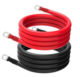 Liubaiwuqustars 750961718048 2pcs 2 Awg Battery Cable 3.28ft For Solar Rv Car Boat Automoti... Fast Ship