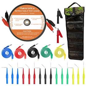 Makeronics 792119049697 2 Wires 30ft 18awg Retractable Test Leads With Roll-up Storage