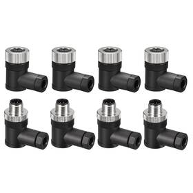 Metallixity 786527634378 4 Set 5pin M12 Male And Female Aviation Connector Bending Type Waterproof Ip67