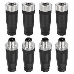 Ip67 Metallixity 786527634385 4 Set 5 Pin M12 Male And Female Aviation Wire Connector Waterproof