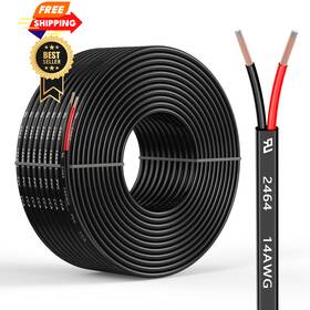 Mziklr Cca-2464-14-30 14 Gauge 2 Conductors 30ft Electrical Wire Flexible Low Voltage Pvc Black