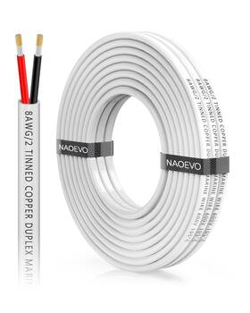 Naoevo 744759851239 8 Gauge Marine Wire Duplex Awg Stranded Pvc Electrical Wa