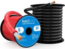 Becrb2w-6a30ft-1 Naoevo 6 Gauge Marine Wire Awg Tinned Copper Pvc Waterproof Corrosion Resistant 30 Ft