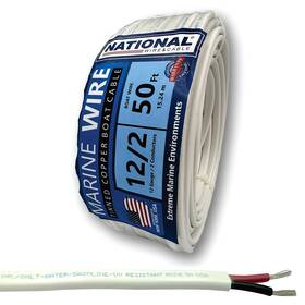 Natdm122d4w National Wire&cable 12/2 Marine Wire- 50 Ft - Made In Usa Tinned Copper Duplex Boat 12-g