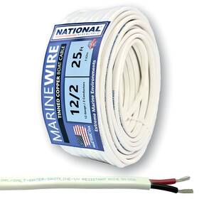 Natdm122o4w National Wire&cable 12/2 Marine Wire- 25 Ft - Made In Usa Tinned Copper Dup