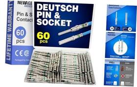 Naacdt-60 New Age Canada Inc. 60pcs Size 16 Deutsch Connector Pins And Sockets Awg 20-14 Green Solid