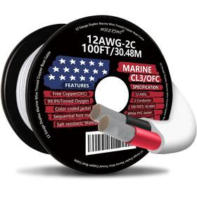 By86615 Nicerinc 12 Gauge Marine Tinned Copper Wire 100ft Boat Automotive Solar Rv Camper