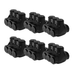 Itc-103d-2 Nobrand 6pcs 3 Port Dual Entry Aluminum Wire Connector 2/0-6 Awg 3/16 Inch Hex