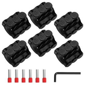 Ky-itc-103d-2 Nobrand 3 Port Insulated Multi Tap Connector 2/0-6 Awg Al/cu Wire Splice With Hex - 6 Pack