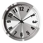 Not Applicable Silent Wall Clock Metal Frame Glass Cover Large